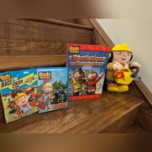 Rare Vintage Bob The Builder Lot, Book, Talking Moving Plush Toy, Movies